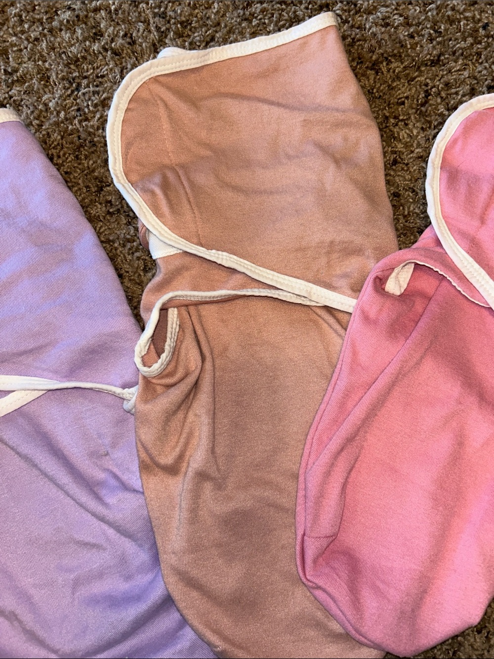 Three-Pack Infant Sleep Sacks in Pink, Tan, and Lavender - Picture 3 of 7